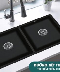 Chậu rửa chén đá Granite 2 hộc lớn Ecalite EGS-7008.8045B
