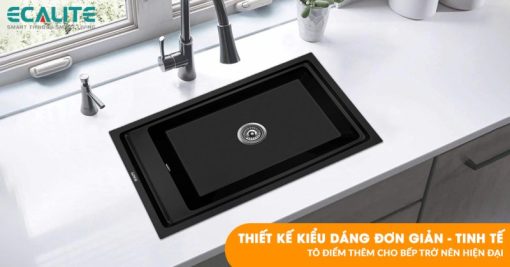 Chậu rửa chén đá Granite Nano 1 hộc lớn Ecalite EGS-6004.7948B