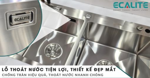 Chậu rửa chén Inox Ecalite ESD-8245HA - 5