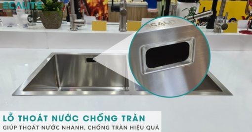 Chậu rửa chén Inox 2 hộc Ecalite ESD-8245HC - 7