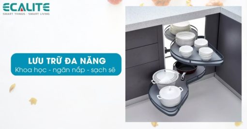 Mâm xoay góc hình lá mở trái Ecalite EL-NST900L