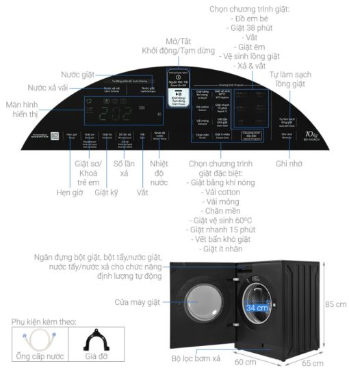 Máy giặt Hitachi Inverter 10 kg BD-100XGV - 3