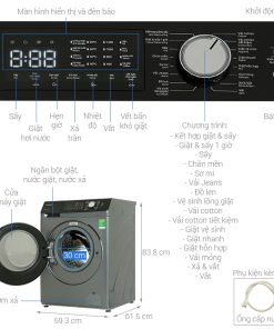 Máy giặt sấy Hitachi Inverter giặt 10.5 kg - sấy 7 kg BD-D1054HVOS - 22 Máy giặt sấy Hitachi Inverter giặt 10.5 kg - sấy 7 kg BD-D1054HVOS - 21