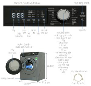 Máy giặt sấy Hitachi Inverter giặt 10.5 kg - sấy 7 kg BD-D1054HVOS - 21