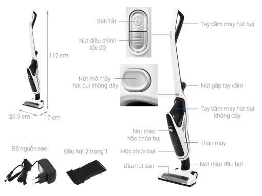 Máy hút bụi không dây Hitachi PV-X80M - 3