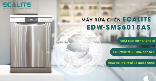 Máy rửa chén độc lập Ecalite EDW-SMS6015AS