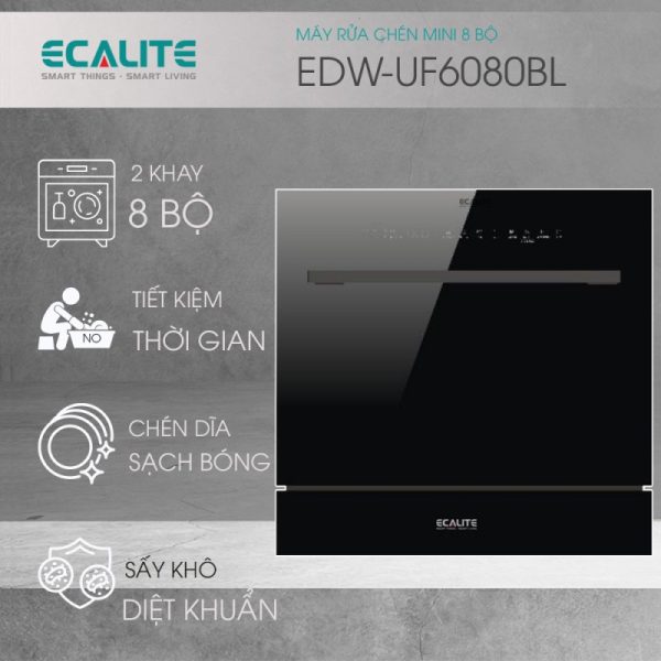 Máy rửa chén mini Ecalite EDW-UF6080BL - 1