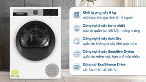 Máy sấy bơm nhiệt Bosch WQG24570SG 9 kg - 45