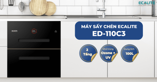 Máy sấy chén bát âm tủ Ecalite ED-110C3