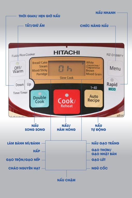 Nồi cơm điện Hitachi 1.8 lít RZ-D18WFY - 15