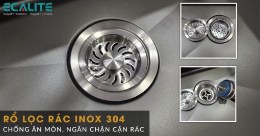 Chậu rửa chén Inox Ecalite ESD-7845HB - 7