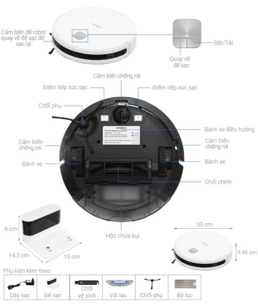 Robot hút bụi lau nhà Hitachi RV-X15N - 3