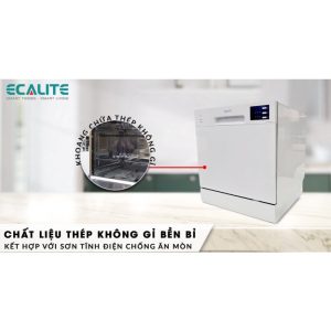 Máy rửa chén mini Ecalite EDW-SMS6080WH - 10