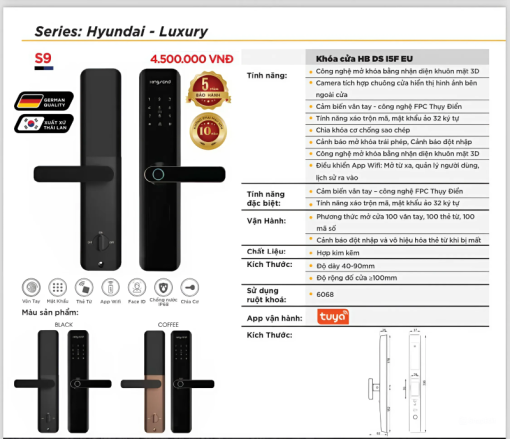 Khóa điện tử Hyundai - Luxury S9 - 3