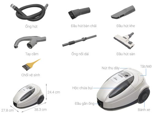 Máy hút bụi dạng hộp Hitachi CV-SU22V - 3