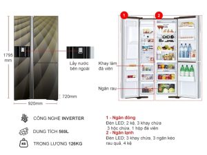 Tủ Lạnh Hitachi Inverter 569 Lít R-FM800XAGGV9X DIA - 23