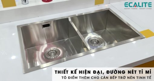 Chậu rửa chén Inox Ecalite ESD-8046HS - 6