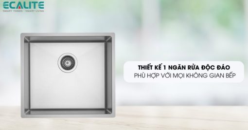 Chậu rửa chén Inox - 1 hộc Ecalite ESL-5843DL