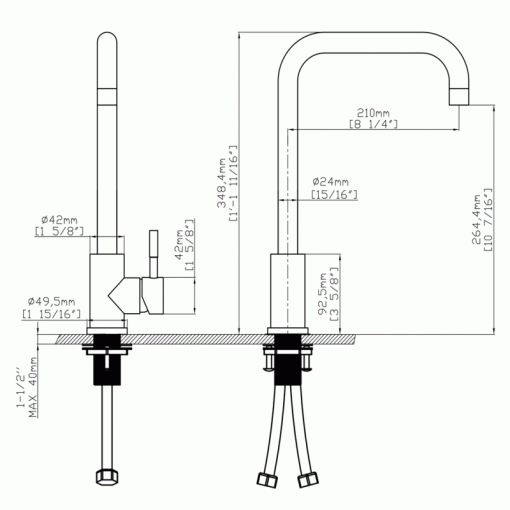 Vòi rửa chén nóng lạnh Ecalite EF-K128S