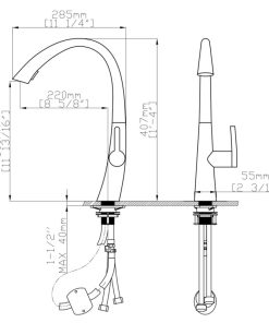Vòi rửa chén nóng lạnh Ecalite EF-K114B - 16 Vòi rửa chén nóng lạnh Ecalite EF-K114B - 15