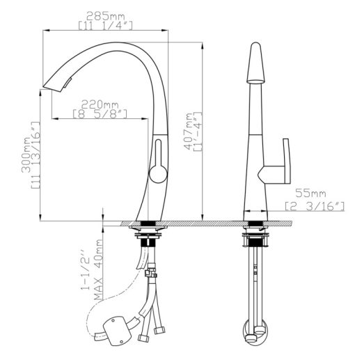 Vòi rửa chén nóng lạnh Ecalite EF-K114B - 5