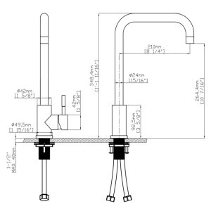 Vòi rửa chén nóng lạnh Ecalite EF-K128B - 15