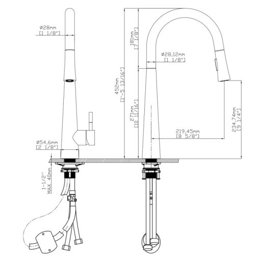 Vòi rửa chén nóng lạnh Ecalite EF-K149S