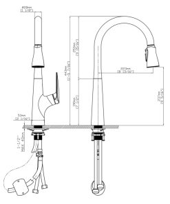 Vòi rửa chén nóng lạnh Ecalite EF-K572B - 15
