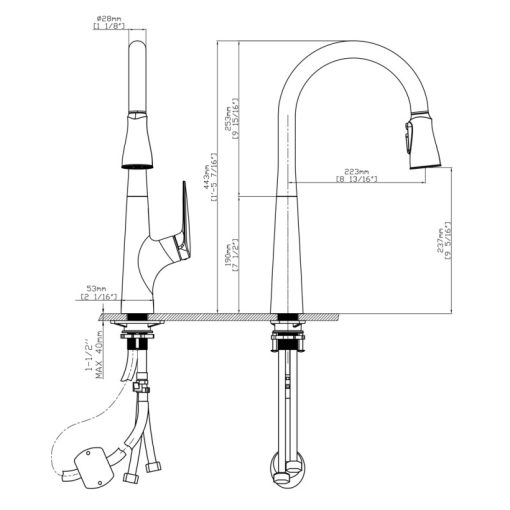 Vòi rửa chén nóng lạnh Ecalite EF-K572B - 3