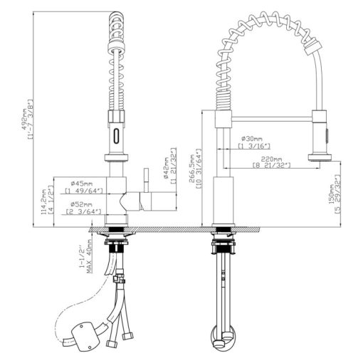 Vòi rửa chén nóng lạnh Ecalite EF-K102B