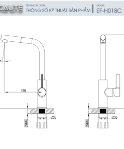 Vòi rửa chén nóng lạnh Ecalite EF-H018C - 12 Vòi rửa chén nóng lạnh Ecalite EF-H018C