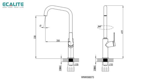 Vòi rửa chén nóng lạnh Ecalite EF-H073C