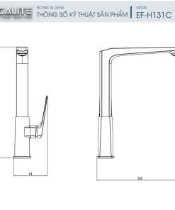 Vòi rửa chén nóng lạnh Ecalite EF-H131C - 14 Vòi rửa chén nóng lạnh Ecalite EF-H131C - 13