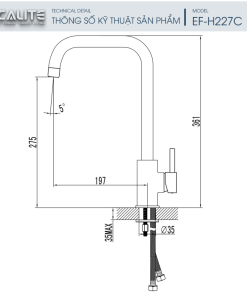 Vòi rửa chén nóng lạnh Ecalite EF-H227C - 8 Vòi rửa chén nóng lạnh Ecalite EF-H227C
