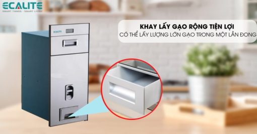 Thùng gạo điện tử gương màu bạc Ecalite EL-RC300S
