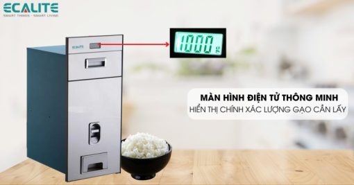 Thùng gạo điện tử gương màu bạc Ecalite EL-RC300S