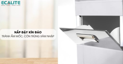 Thùng gạo điện tử gương màu bạc Ecalite EL-RC300S