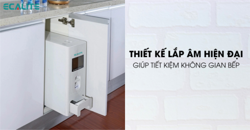 Thùng gạo âm tủ cánh mở ray trượt giảm chấn Ecalite NRC15P