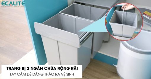 Thùng rác âm tủ Ecalite EL-DUB20L