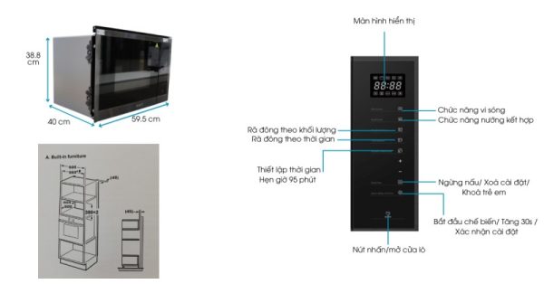 Lò vi sóng âm tủ Ecalite EMW-2560JB 25l