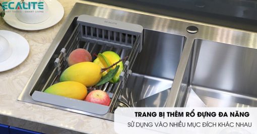 Chậu rửa chén Inox 2 hộc Ecalite ESD-11650HS