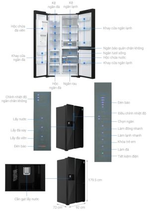 Tủ Lạnh Hitachi Inverter 569 Lít R-MX800GVGV0 GBK - 21
