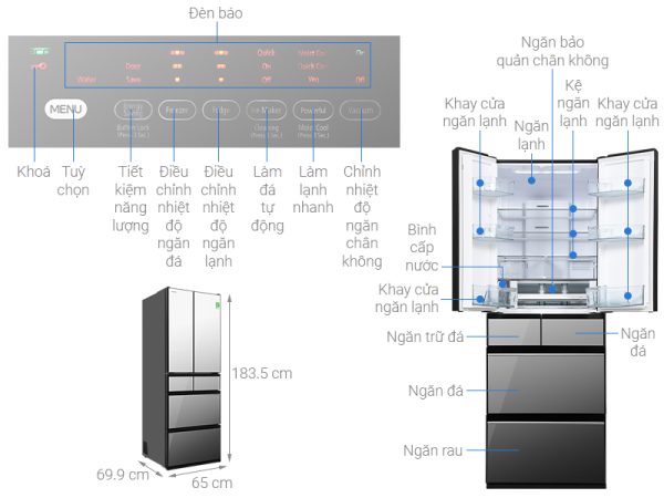 Tủ Lạnh Hitachi Inverter 520 Lít R-HW540RV XK - 3
