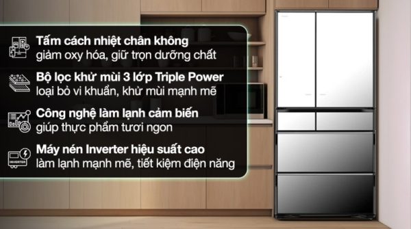 Tủ lạnh Hitachi Inverter 735 lít Multi Door R-ZX740KV X - 5