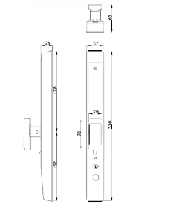 Khóa điện tử Hubert HB CN39 STYLE B Silver Gray - 12 Khóa điện tử Hubert HB CN39 STYLE B Silver Gray - 11