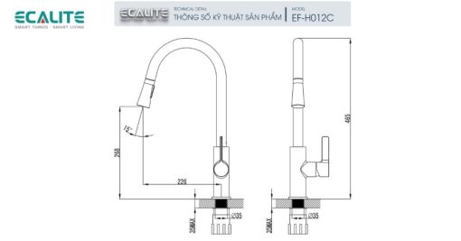 Vòi rửa chén nóng lạnh Ecalite EF-H012C