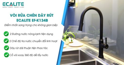 Vòi rửa chén nóng lạnh Ecalite EF-K134B - 9