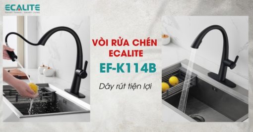 Vòi rửa chén nóng lạnh Ecalite EF-K114B - 9