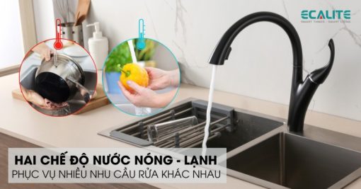 Vòi rửa chén nóng lạnh Ecalite EF-K624B - 4