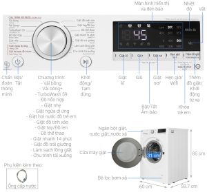 Máy giặt sấy Inverter 10 kg LG FV1410S4W1 - 27